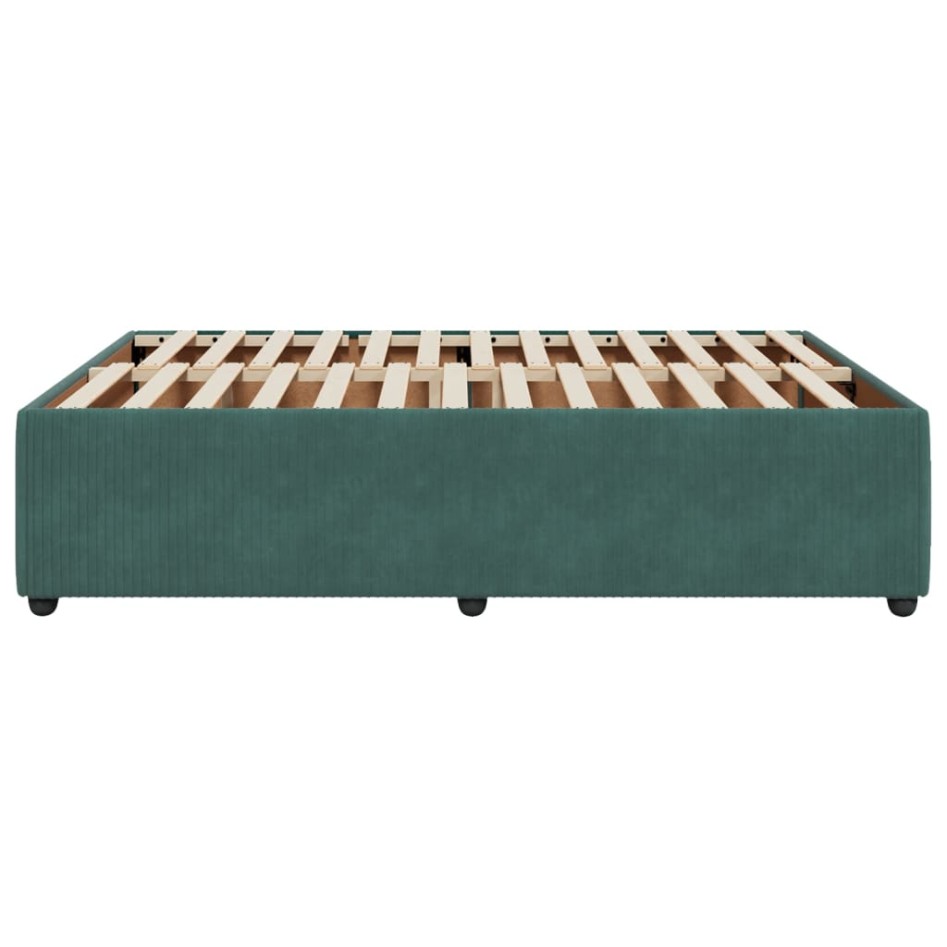 Estructura cama sin colchón terciopelo verde oscuro 140x190