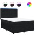 Cama box spring con colchón terciopelo negro 140x190