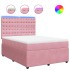 Cama box spring con colchón terciopelo rosa 140x190