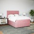 Cama box spring con colchón terciopelo rosa 140x190