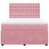 Cama box spring con colchón terciopelo rosa 140x190