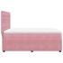 Cama box spring con colchón terciopelo rosa 140x190