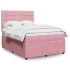 Cama box spring con colchón terciopelo rosa 140x190