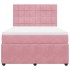 Cama box spring con colchón terciopelo rosa 140x190