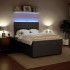 Cama box spring con colchón terciopelo gris oscuro 140x190