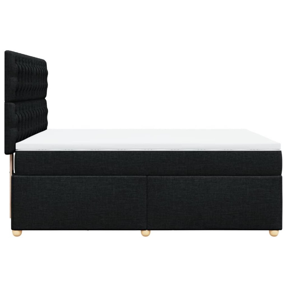 Cama box spring con colchón tela negro 140x190