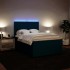 Cama box spring con colchón terciopelo azul 140x190