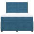 Cama box spring con colchón terciopelo azul 140x190