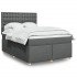Cama box spring con colchón tela gris oscuro 140x190