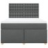 Cama box spring con colchón tela gris oscuro 140x190