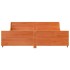 Cama sin colchón madera maciza de pino marrón cera 200x200