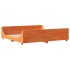 Cama sin colchón madera maciza de pino marrón cera 200x200