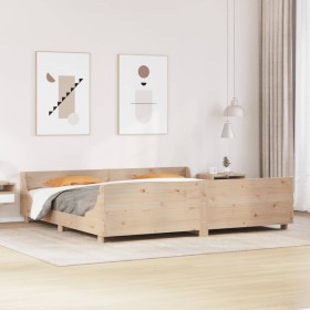 Estructura de cama sin colchón madera maciza de pino 200x200