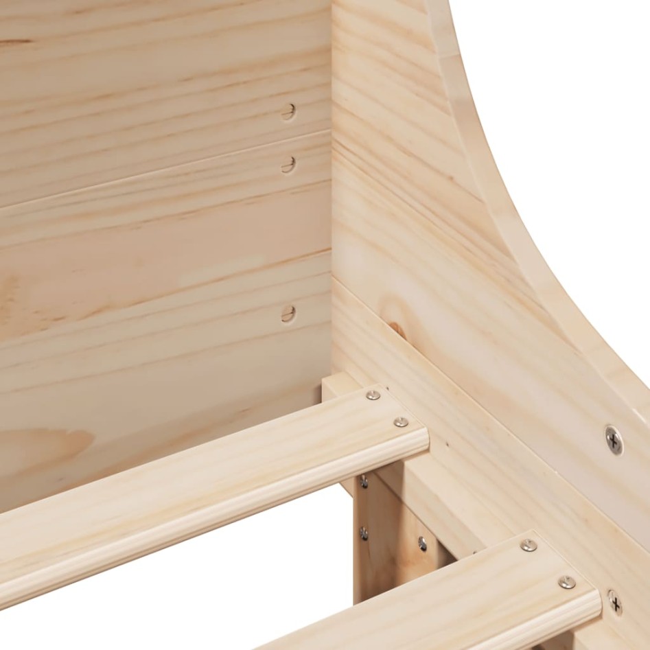 Estructura de cama sin colchón madera maciza de pino 140x190