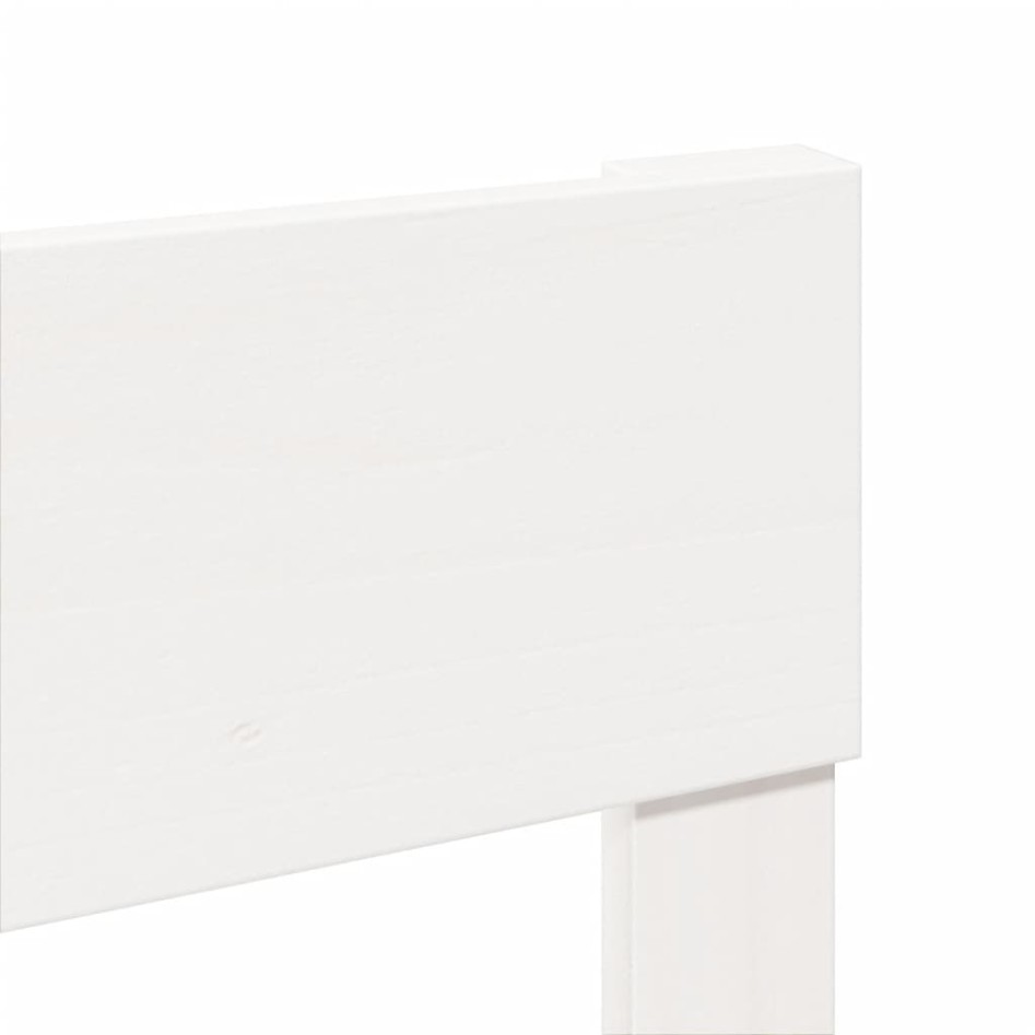 Estructura de cama sin colchón madera de pino blanca 150x200