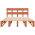Cama sin colchón madera maciza de pino marrón cera 160x200
