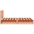 Cama sin colchón madera maciza de pino marrón cera 160x200