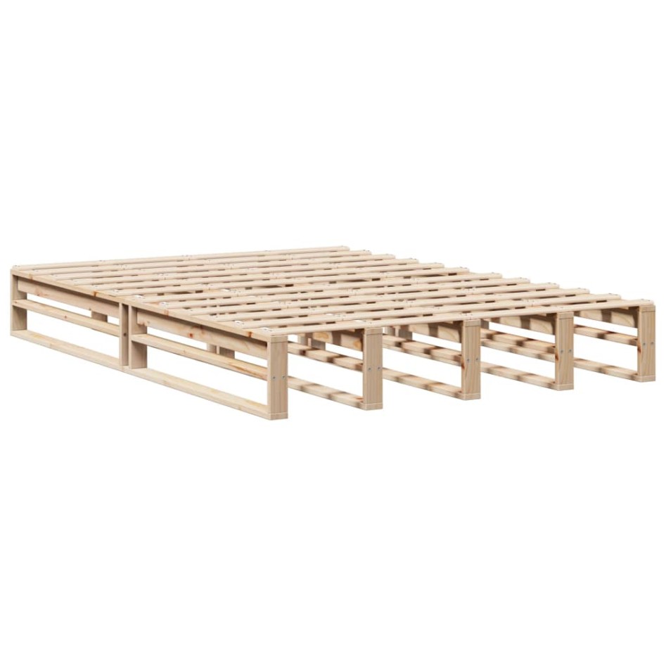 Estructura de cama sin colchón madera maciza de pino 120x190