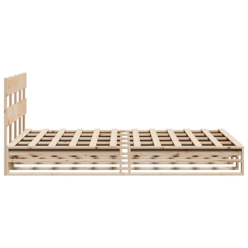 Estructura de cama sin colchón madera maciza de pino 120x190