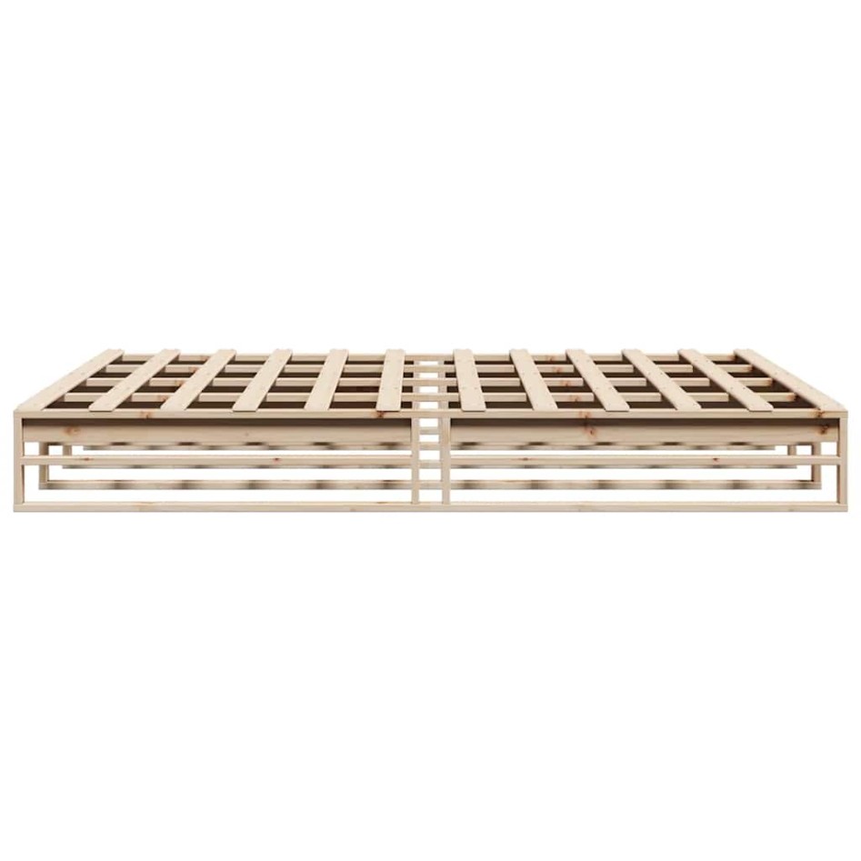 Estructura de cama sin colchón madera maciza de pino 200x200