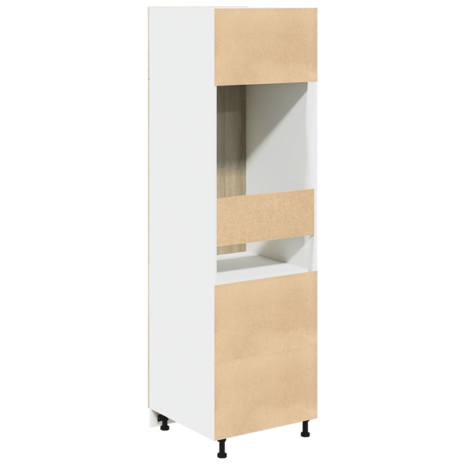 Mueble frigorífico madera ingeniería roble Sonoma 60x57x207