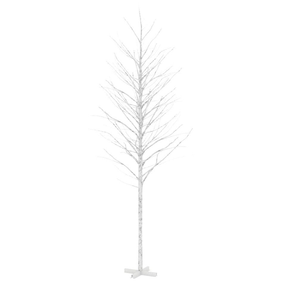 Abedul artificial blanco con 672 LEDs blanco cálido 400