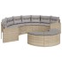 Sofá de jardín semicircular con cojines ratán sintético
