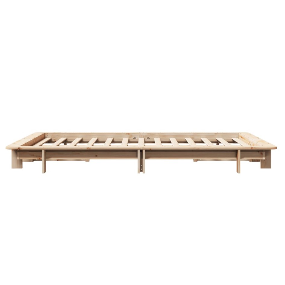 Estructura de cama sin colchón madera de pino blanca 140x200