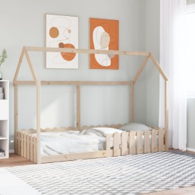Cama con forma de casa para niños madera maciza pino 90x200