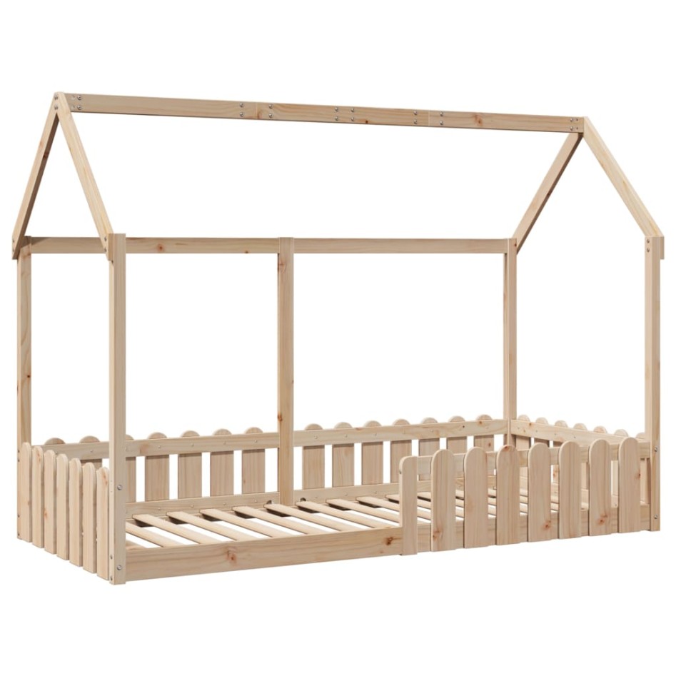 Cama con forma de casa para niños madera maciza pino 90x200