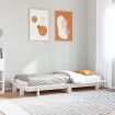 Estructura de cama sin colchón madera maciza blanca 75x190 cm