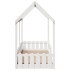 Cama con forma de casa de niños madera maciza blanca 80x200