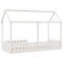 Cama con forma de casa de niños madera maciza blanca 80x200