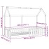 Cama con forma de casa de niños madera maciza blanca 80x200