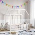Cama con forma de casa para niños madera maciza blanco