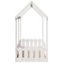 Cama con forma de casa para niños madera maciza blanco