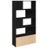 Estantería de madera de ingeniería negra 100x36x189