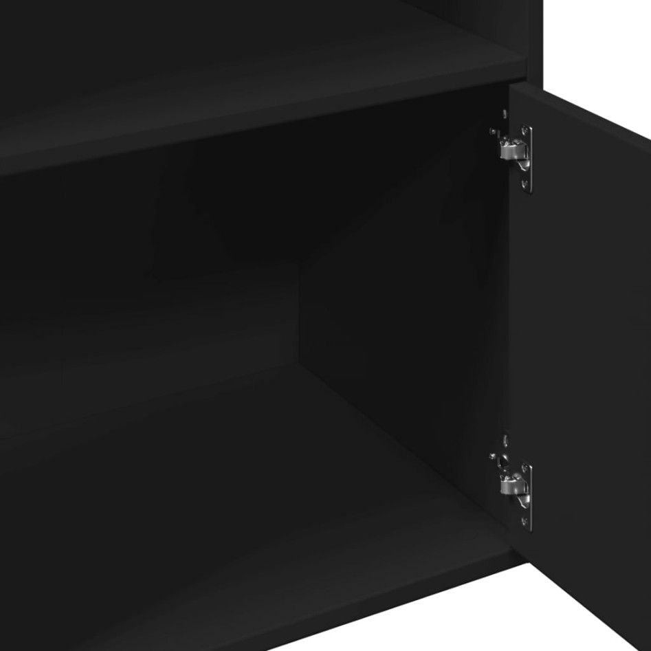 Estantería de madera de ingeniería negra 100x36x189