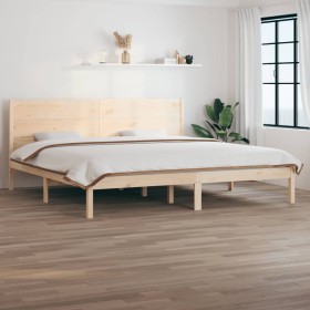 Estructura de cama sin colchón madera maciza de pino 200x200