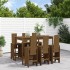 Mesa y taburetes altos de jardín 7 pzas madera pino marrón