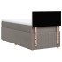 Cama box spring con colchón tela gris taupe 90x190
