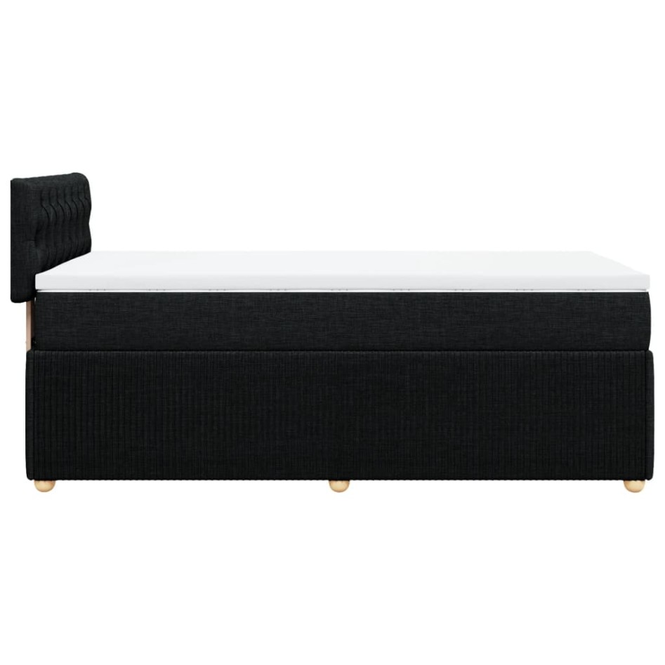 Cama box spring con colchón tela negro 90x190