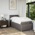 Cama box spring con colchón tela gris taupe 90x190