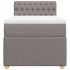Cama box spring con colchón tela gris taupe 90x190