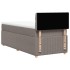 Cama box spring con colchón tela gris taupe 90x190