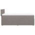 Cama box spring con colchón tela gris taupe 90x190