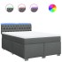 Cama box spring con colchón tela gris oscuro 160x200