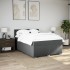 Cama box spring con colchón tela gris oscuro 160x200