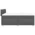 Cama box spring con colchón tela gris oscuro 160x200