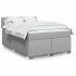Cama box spring con colchón tela gris claro 140x200